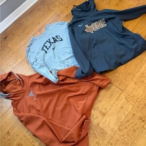 Nike Texas Longhorn Hoodie and shirt Trio.